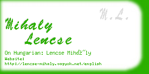 mihaly lencse business card